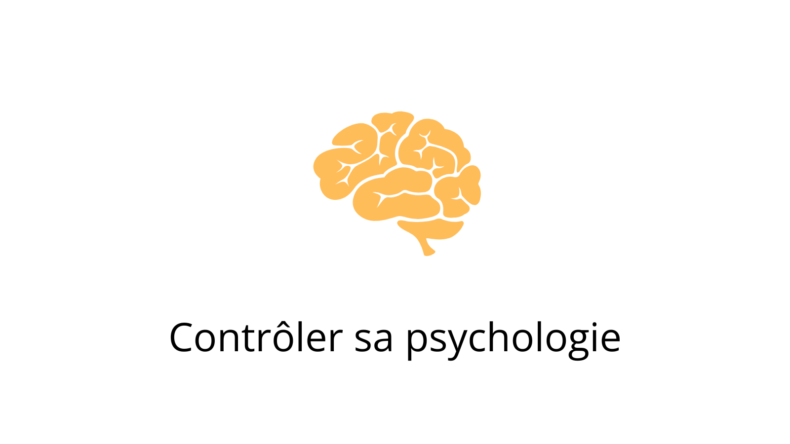 Icône orange représentant un cerveau, illustrant le contrôle mental et la psychologie du trader dans une formation de trading.