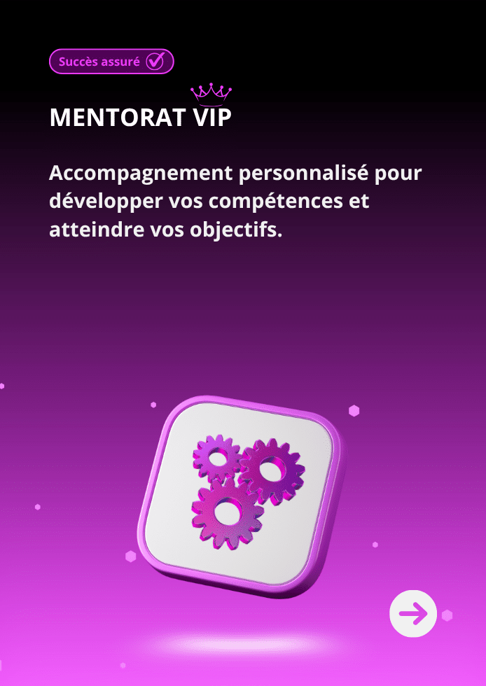 Programme de mentorat VIP pour traders, offrant un accompagnement personnalisé et des stratégies sur mesure pour progresser plus vite